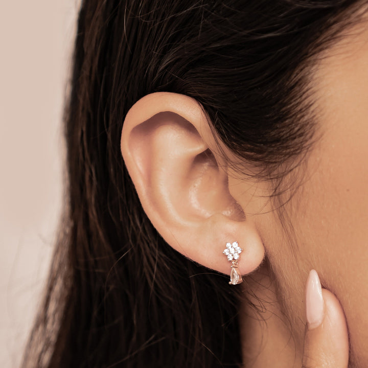 Cascading Blossom Stud Earrings Sterling Silver
