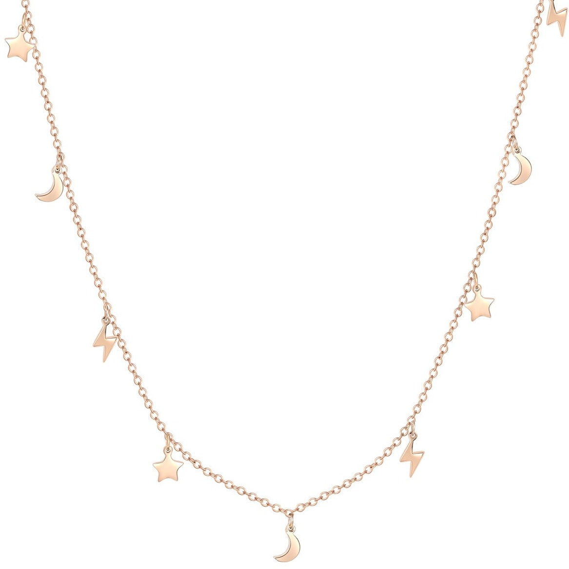 Layering Necklaces Stars and Moon in Rose Gold – Hey Happiness