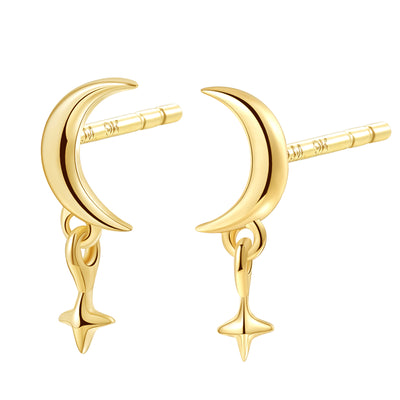 Celestial Stud Earrings 9K Gold