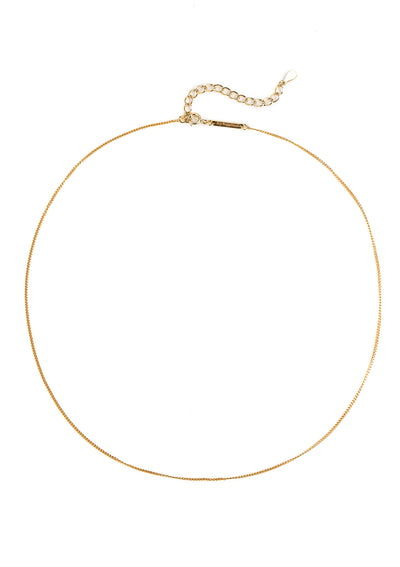 Collar de Cadena Fina Texturizada Plata de Ley 925 en Oro