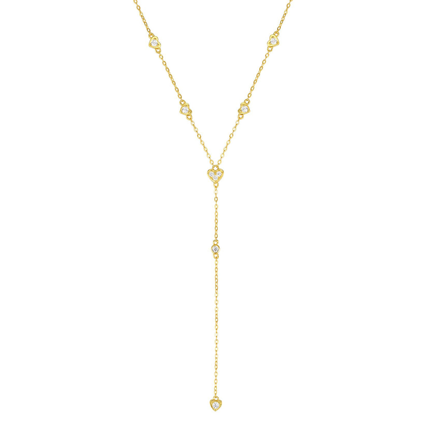 Cherish Y Chain Necklace Sterling Silver Gold