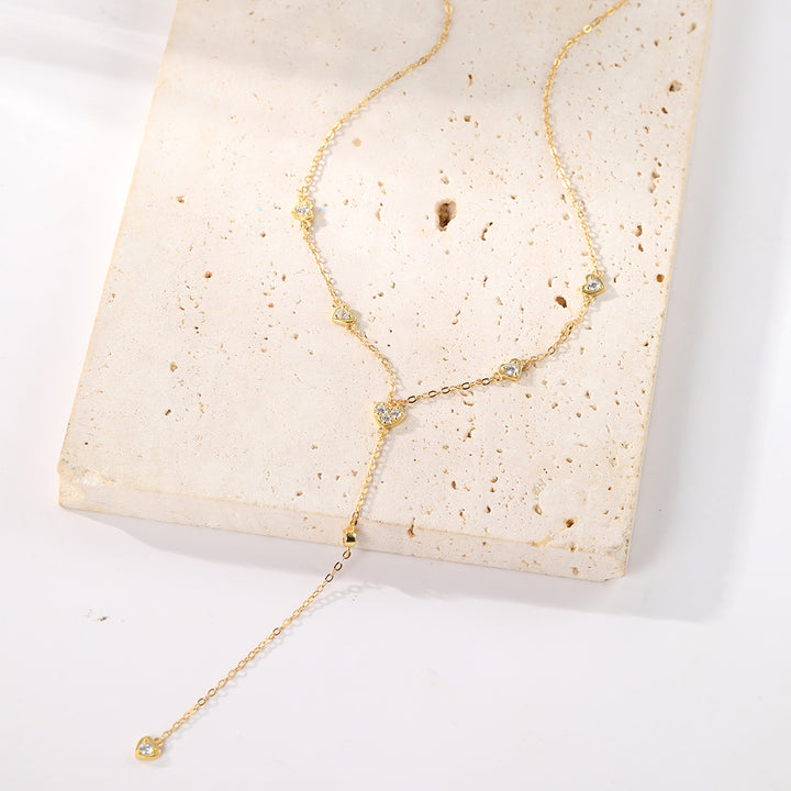 Cherish Y Chain Necklace Sterling Silver Gold