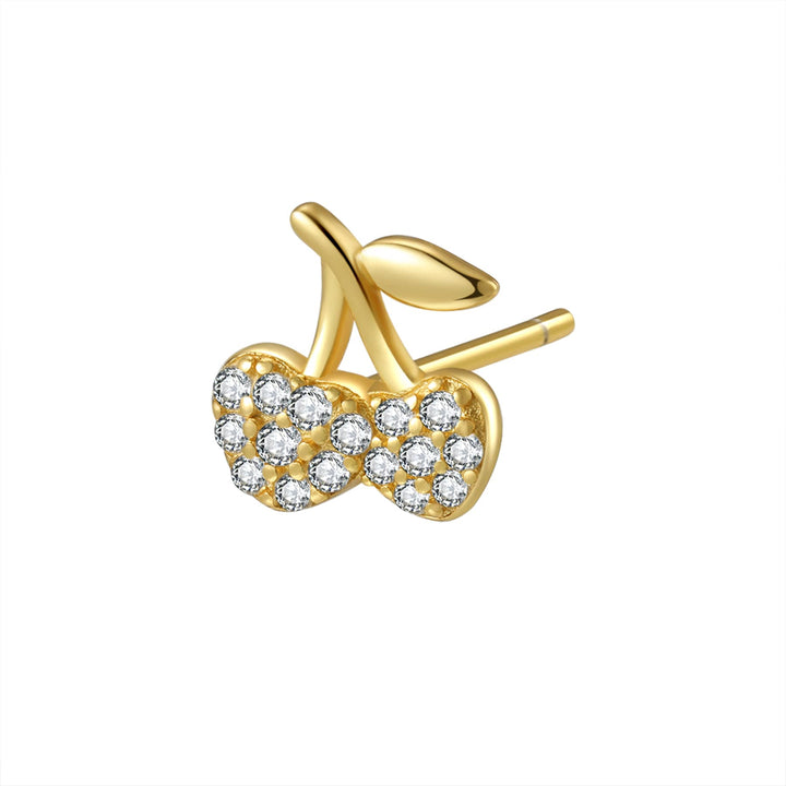 Clous d'Oreille Cerise Argent Sterling