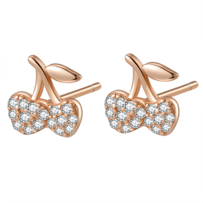 Clous d'Oreille Cerise Sterling Argent