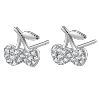 Clous d'Oreille Cerise Sterling Argent