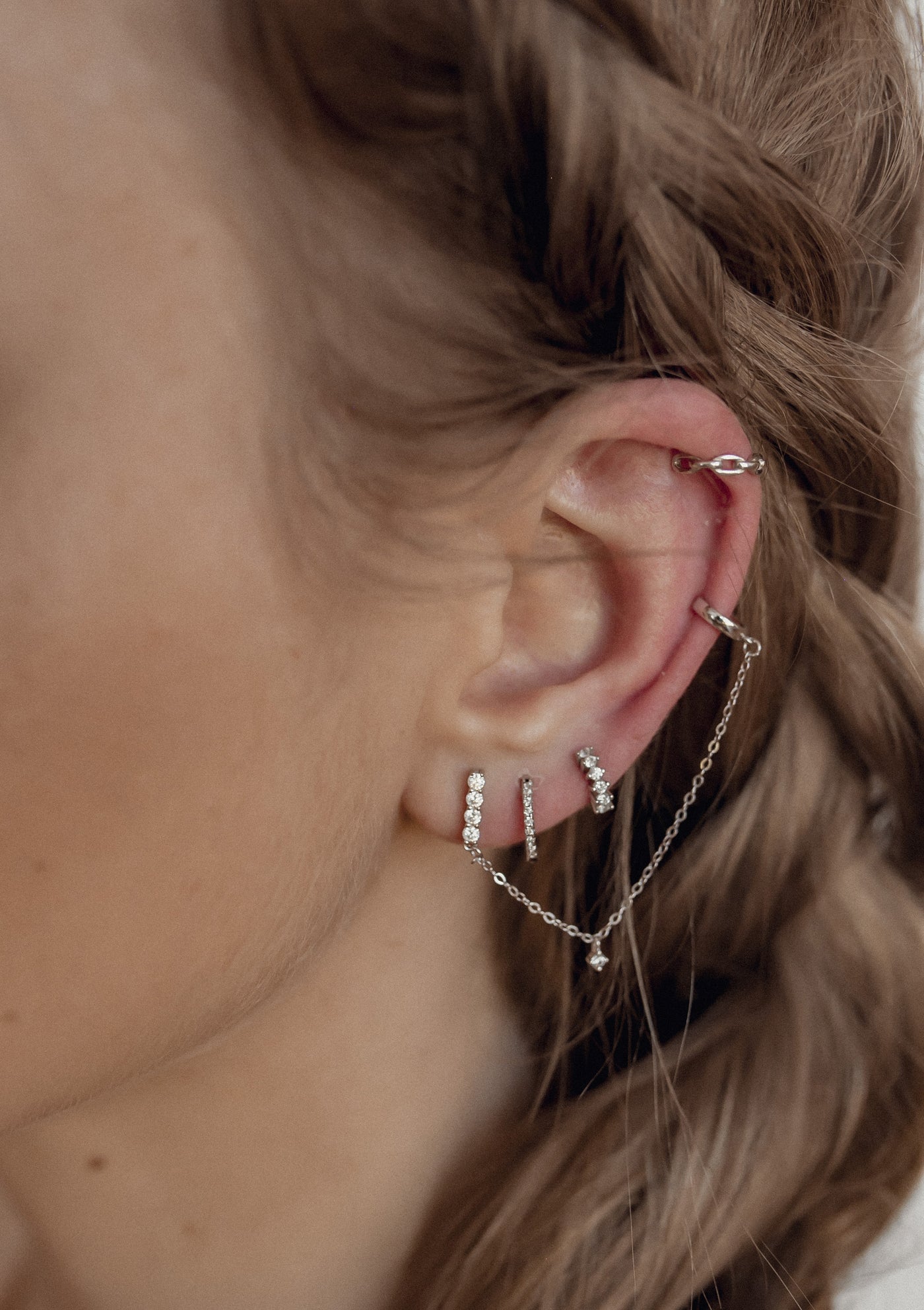 Chunky Chain Ear Cuff Sterling Silver