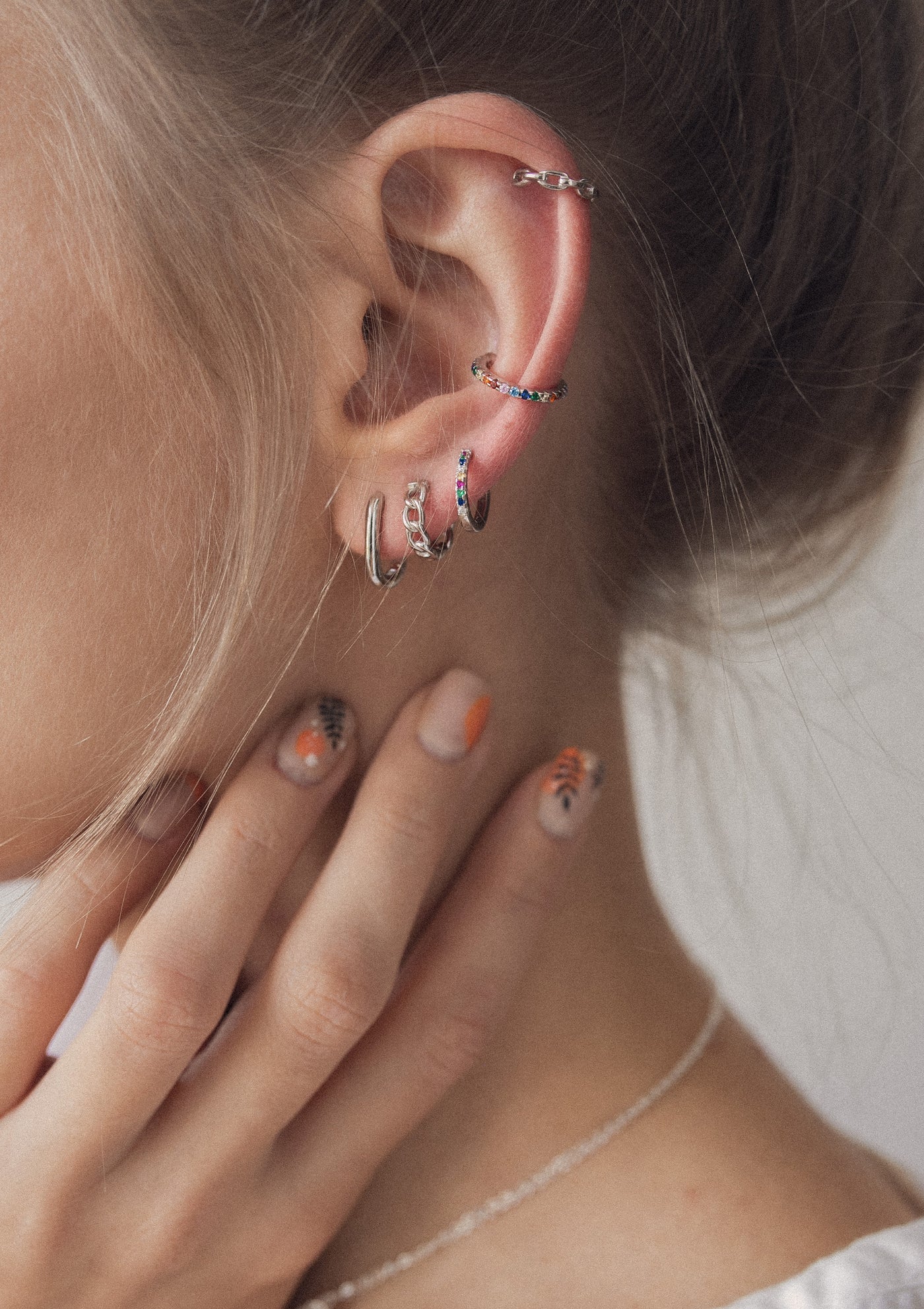 Chunky Chain Ear Cuff Sterling Silver