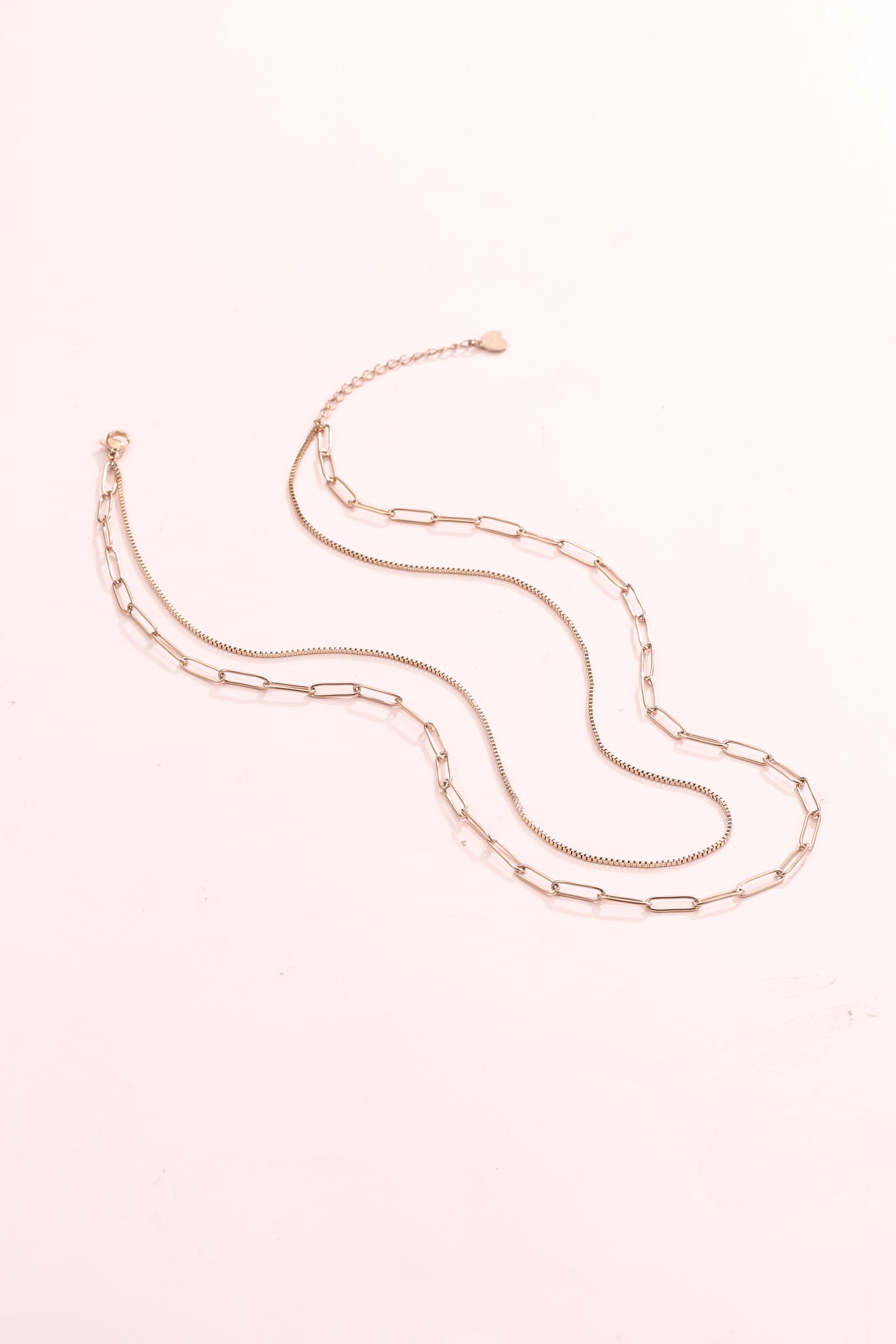 Chunky Chain Layered Necklace Rose Gold