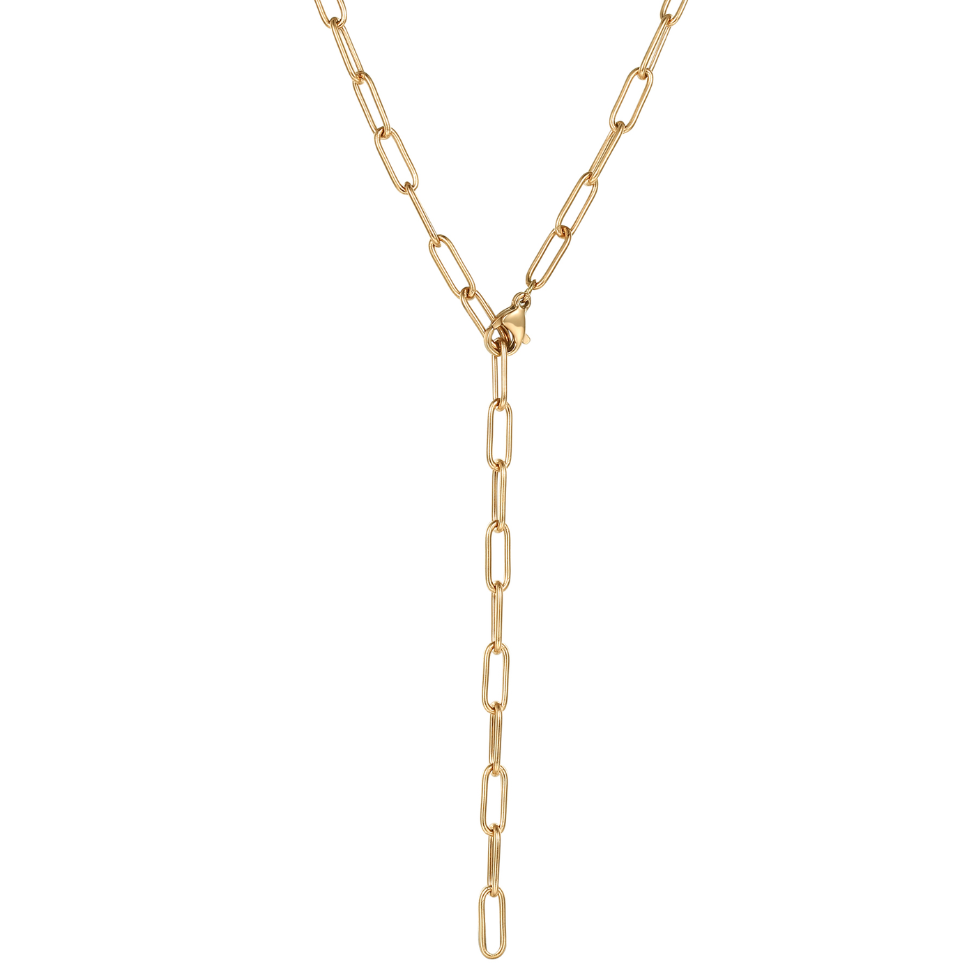 Chunky Chain Y Necklace Gold