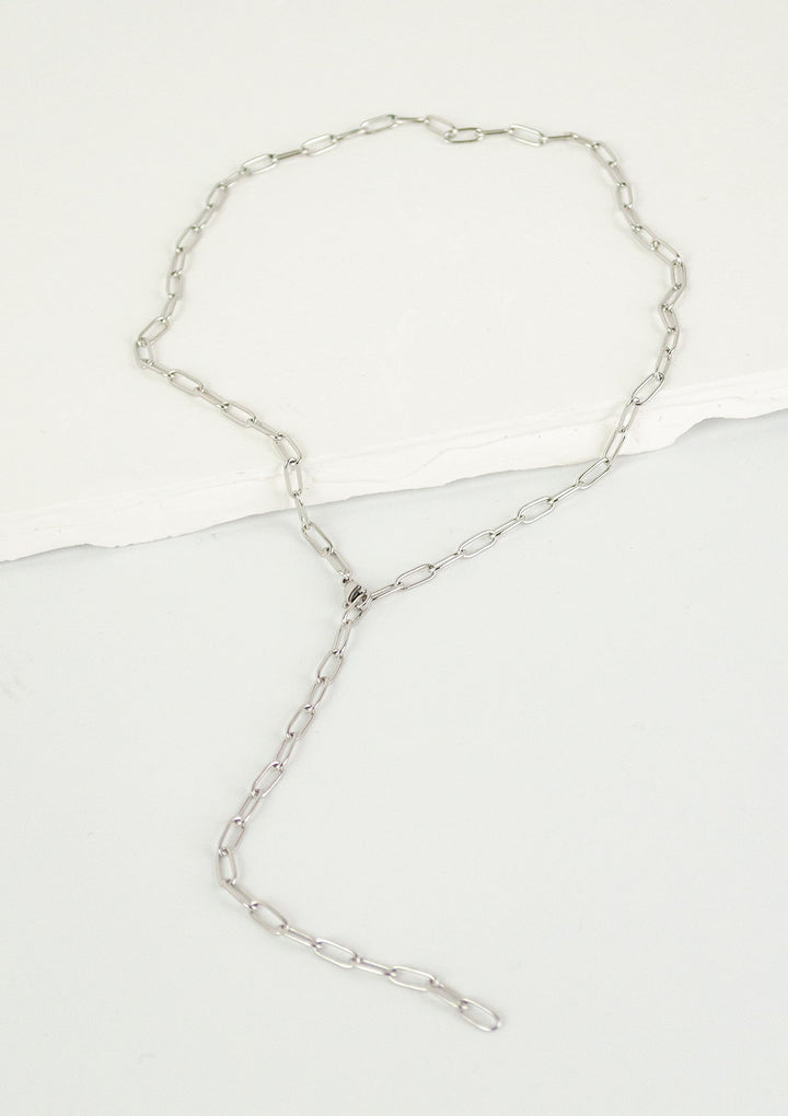 Collar Y de Cadena Gruesa en Plata