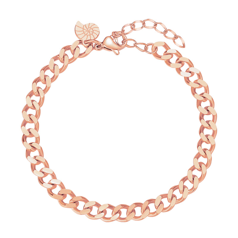 Chunky Curb Chain Bracelet Rose Gold