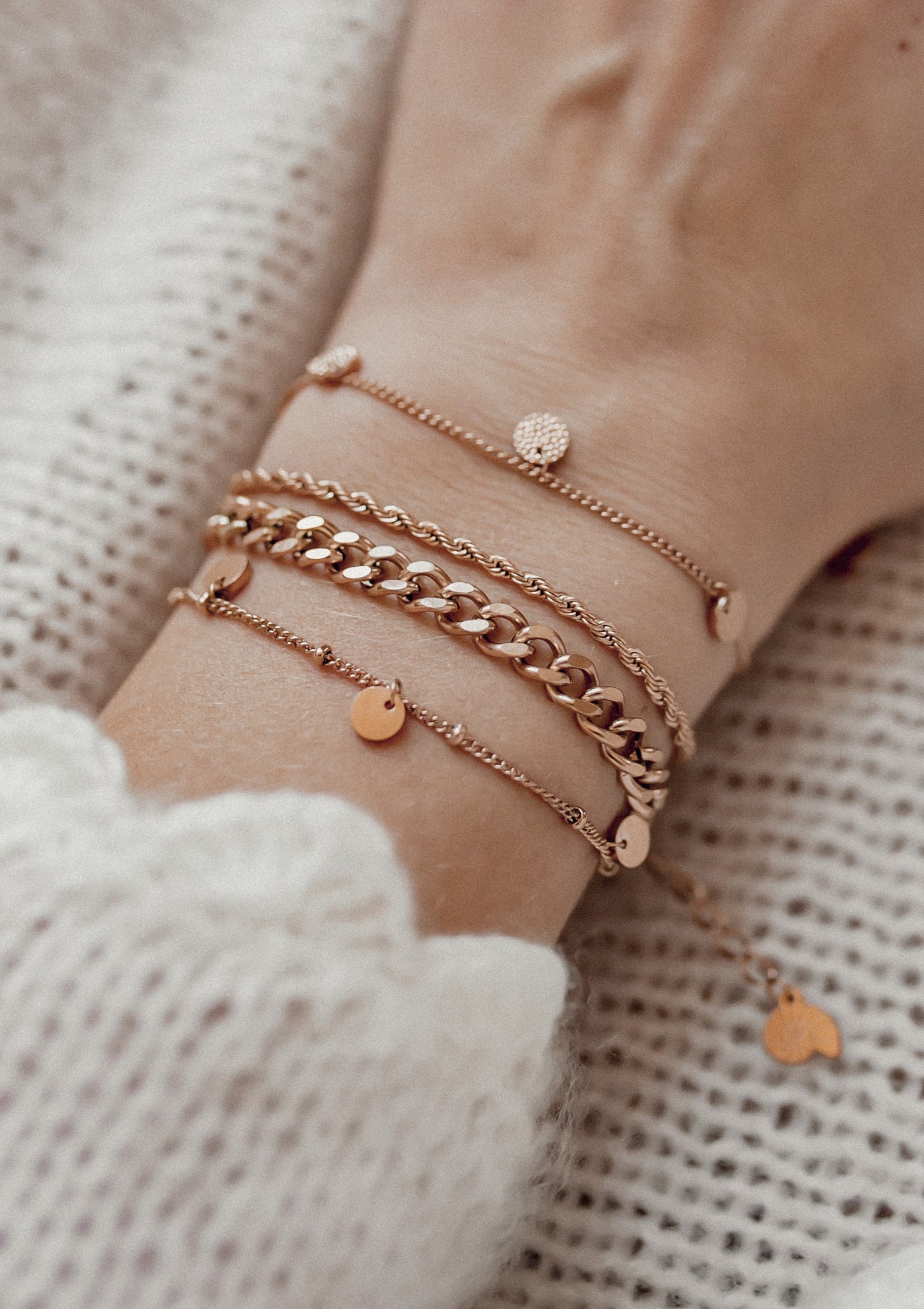 Chunky Curb Chain Bracelet Rose Gold