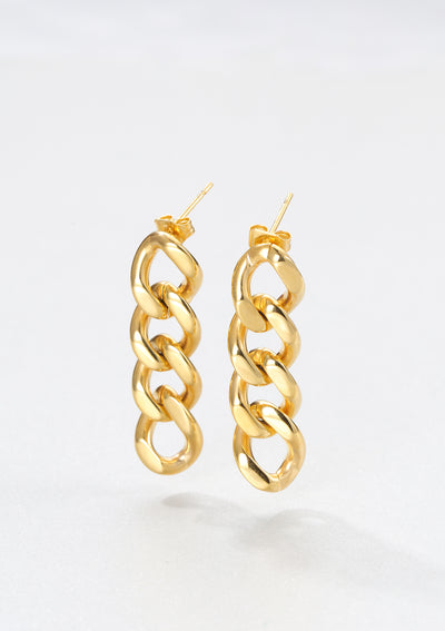 Panzerkette Ohrringe Chunky Chain in Gold