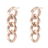 Chunky Curb Chain Dangle Earrings Rose Gold