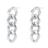 Chunky Curb Chain Dangle Earrings Silver