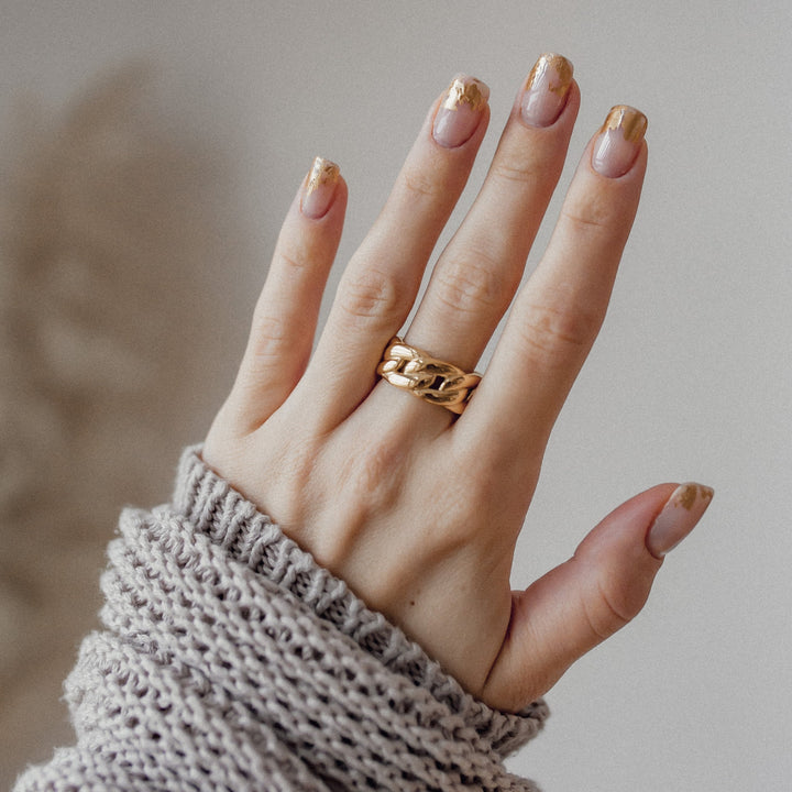 Bague Chaîne Epaisse en Or