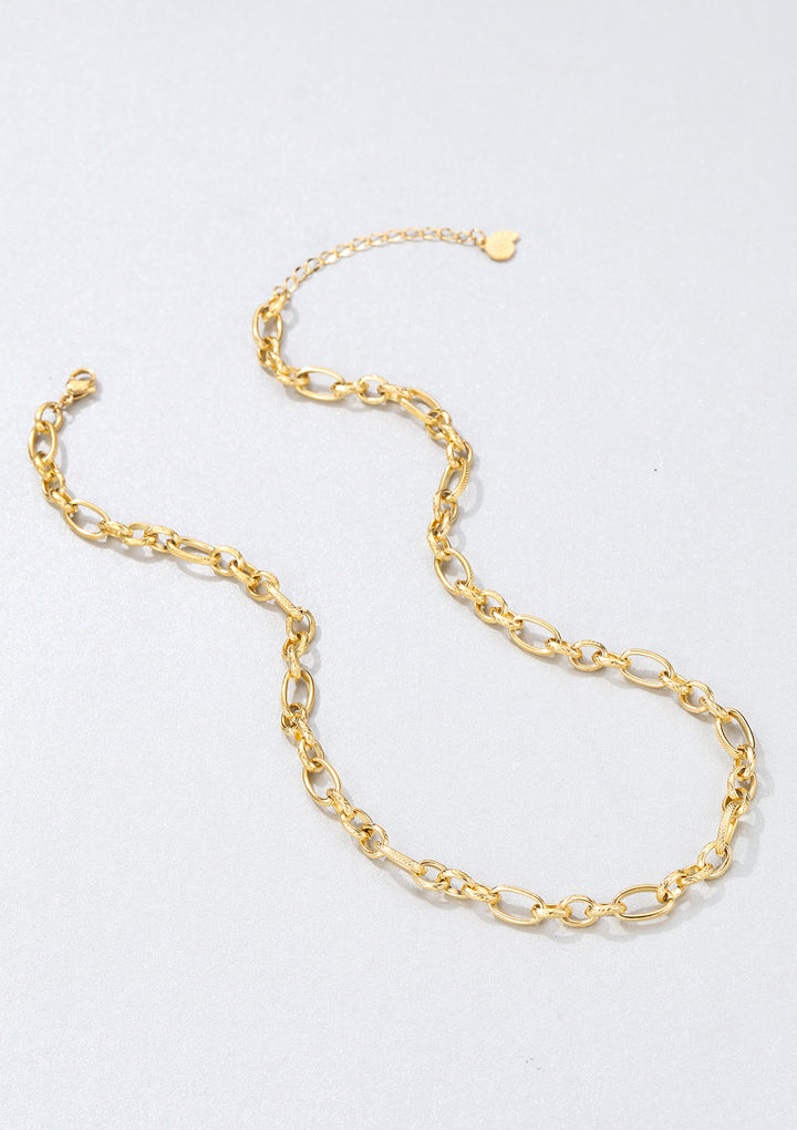 Chunky Oval Figarokette in Gold