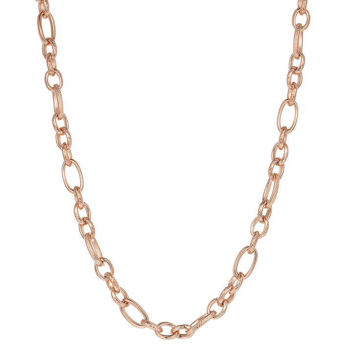 Chunky Oval Figarokette in Rosegold