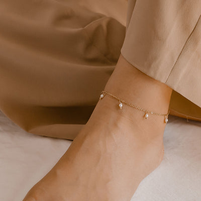 Cinque Pearl Chain Anklet Gold