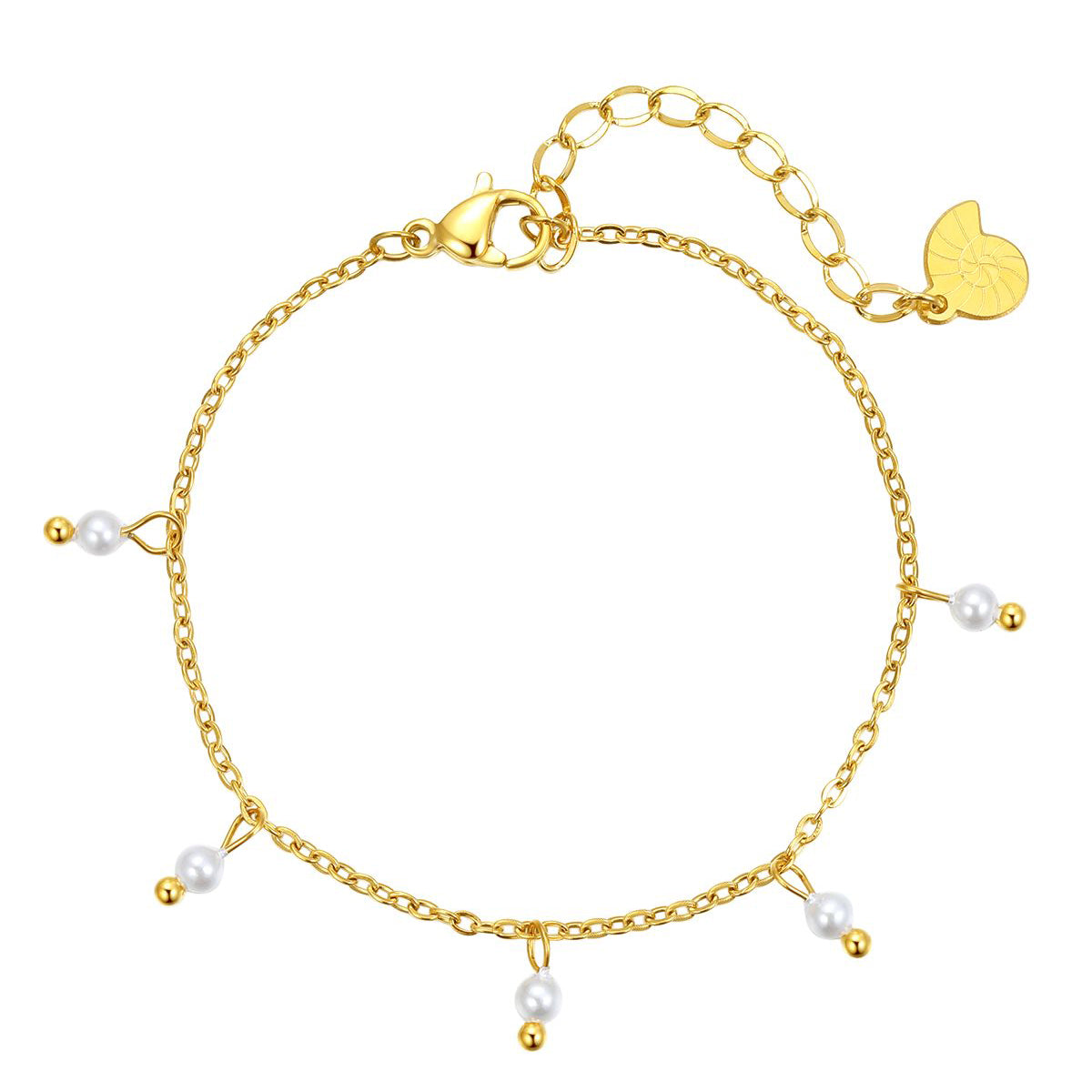 Cinque Pearl Chain Bracelet Gold
