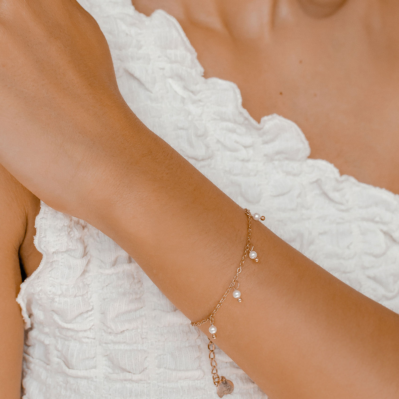 Rosegold Armband mit Perlen Cinque