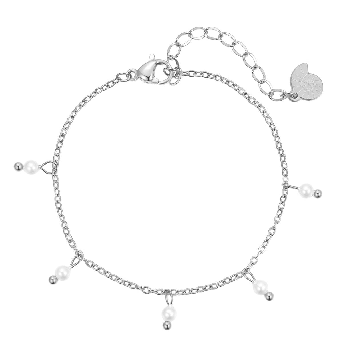 Bracelet Chaîne Perle Cinque en Argent