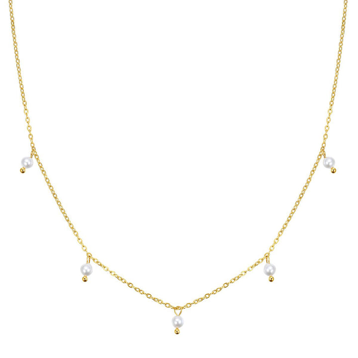 Cinque Pearl Chain Necklace Gold