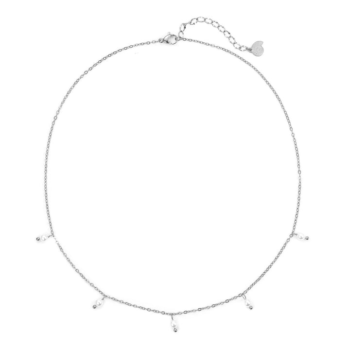 Cinque Pearl Chain Necklace Silver