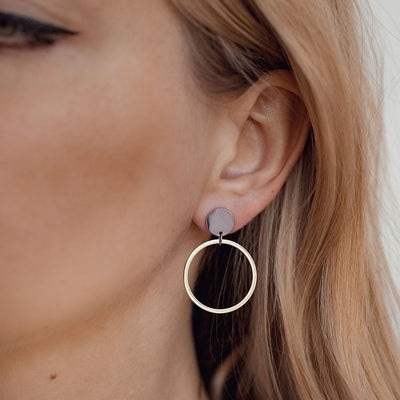 Pendientes de Aro con Círculo en Plata