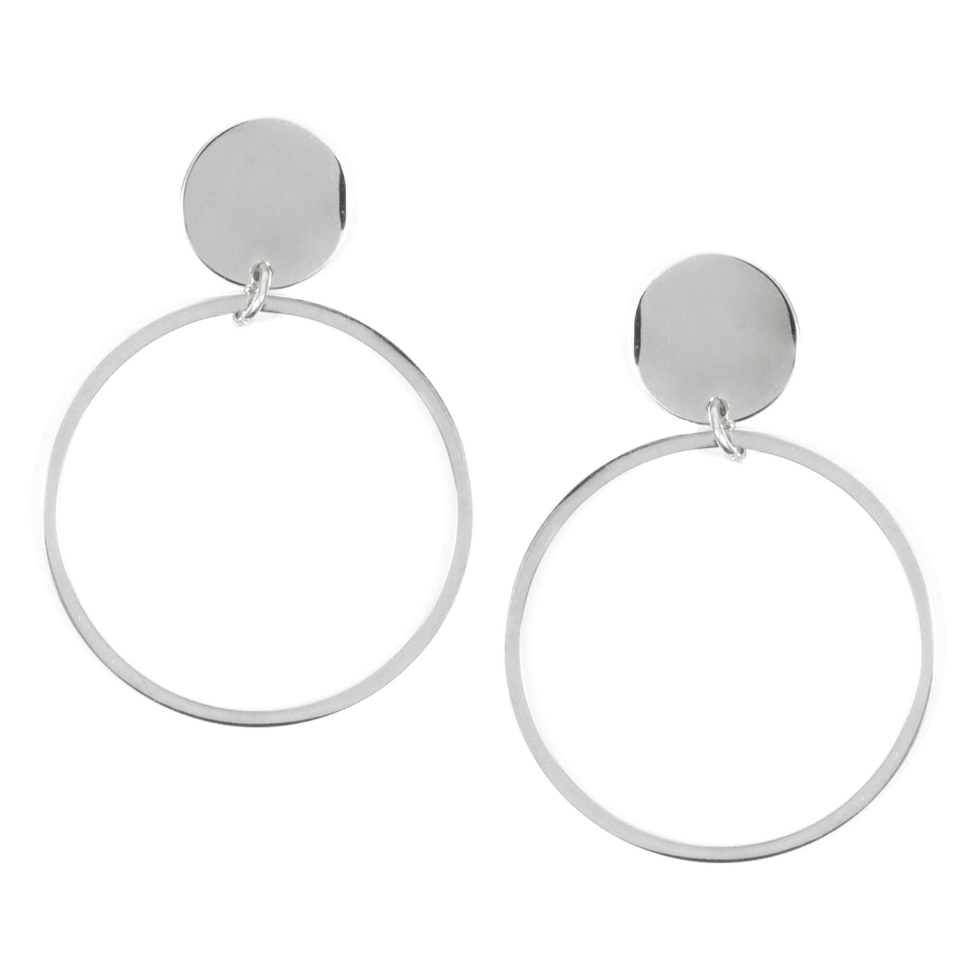 Pendientes de Aro con Círculo en Plata