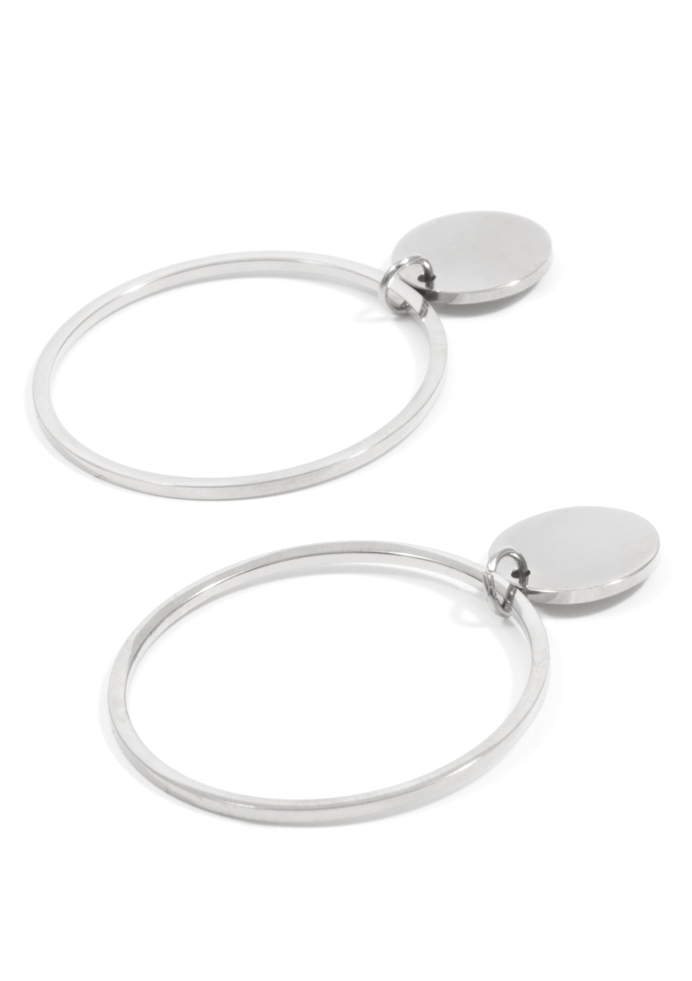 Pendientes de Aro con Círculo en Plata