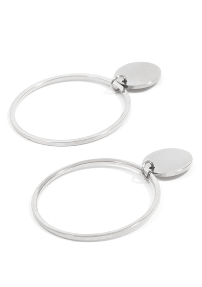 Pendientes de Aro con Círculo en Plata