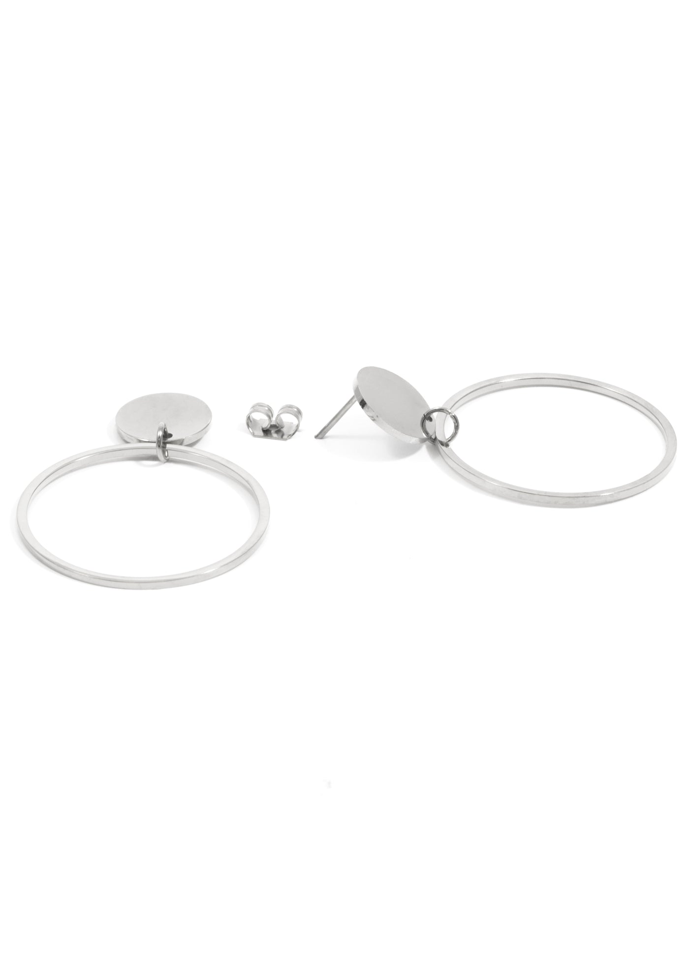 Pendientes de Aro con Círculo en Plata