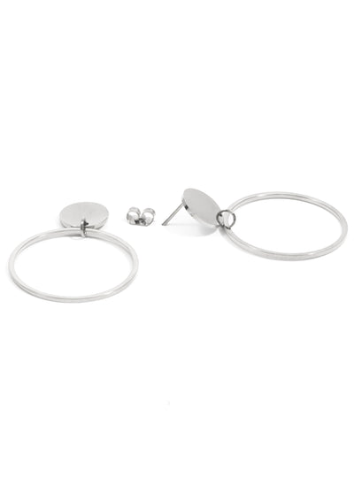 Pendientes de Aro con Círculo en Plata