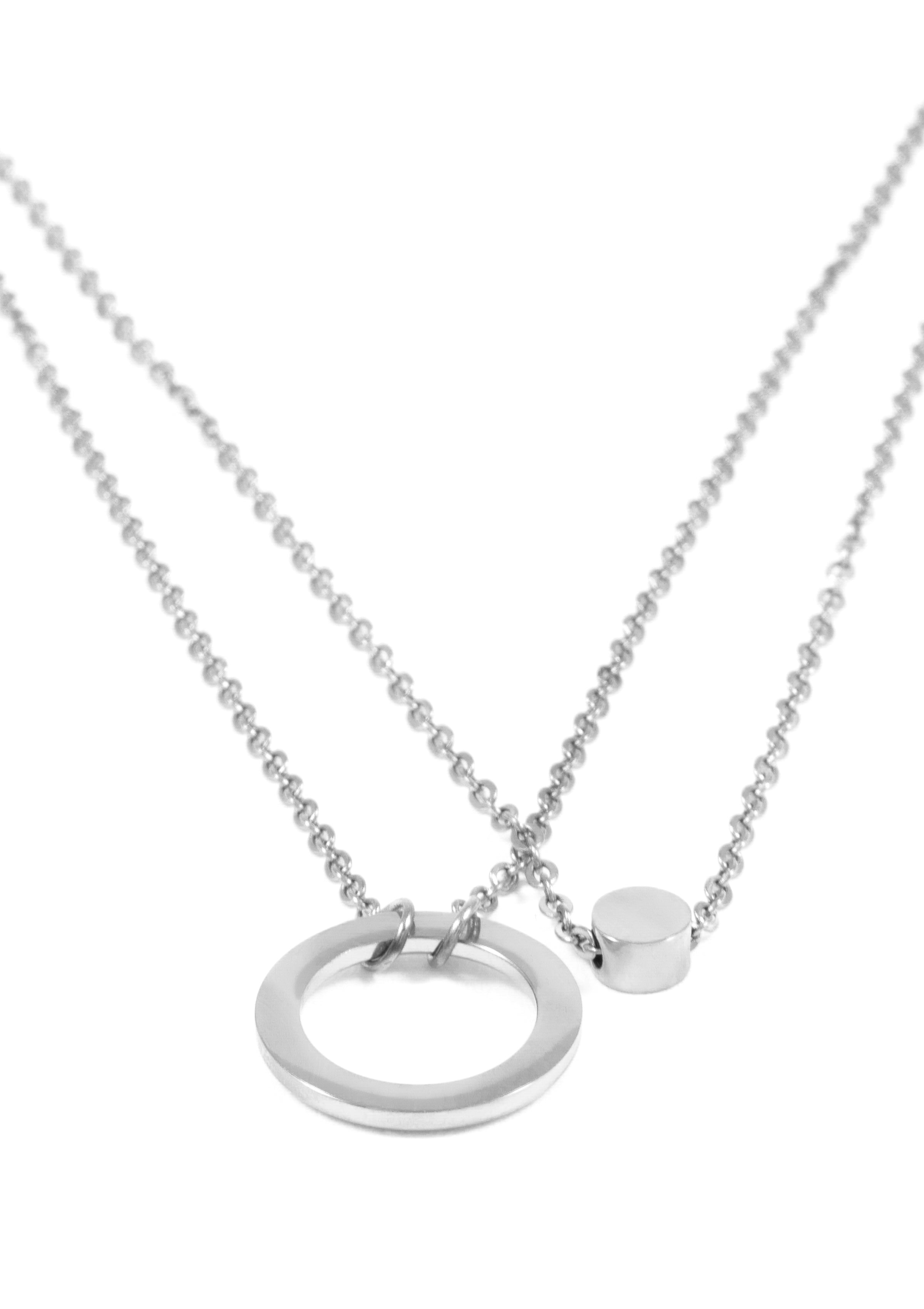 Collier Multi Rangs Pendentif Créole Argent