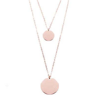 Collier Multirangs Cercles Or Rose