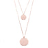 Circle Layered Necklace Rose Gold