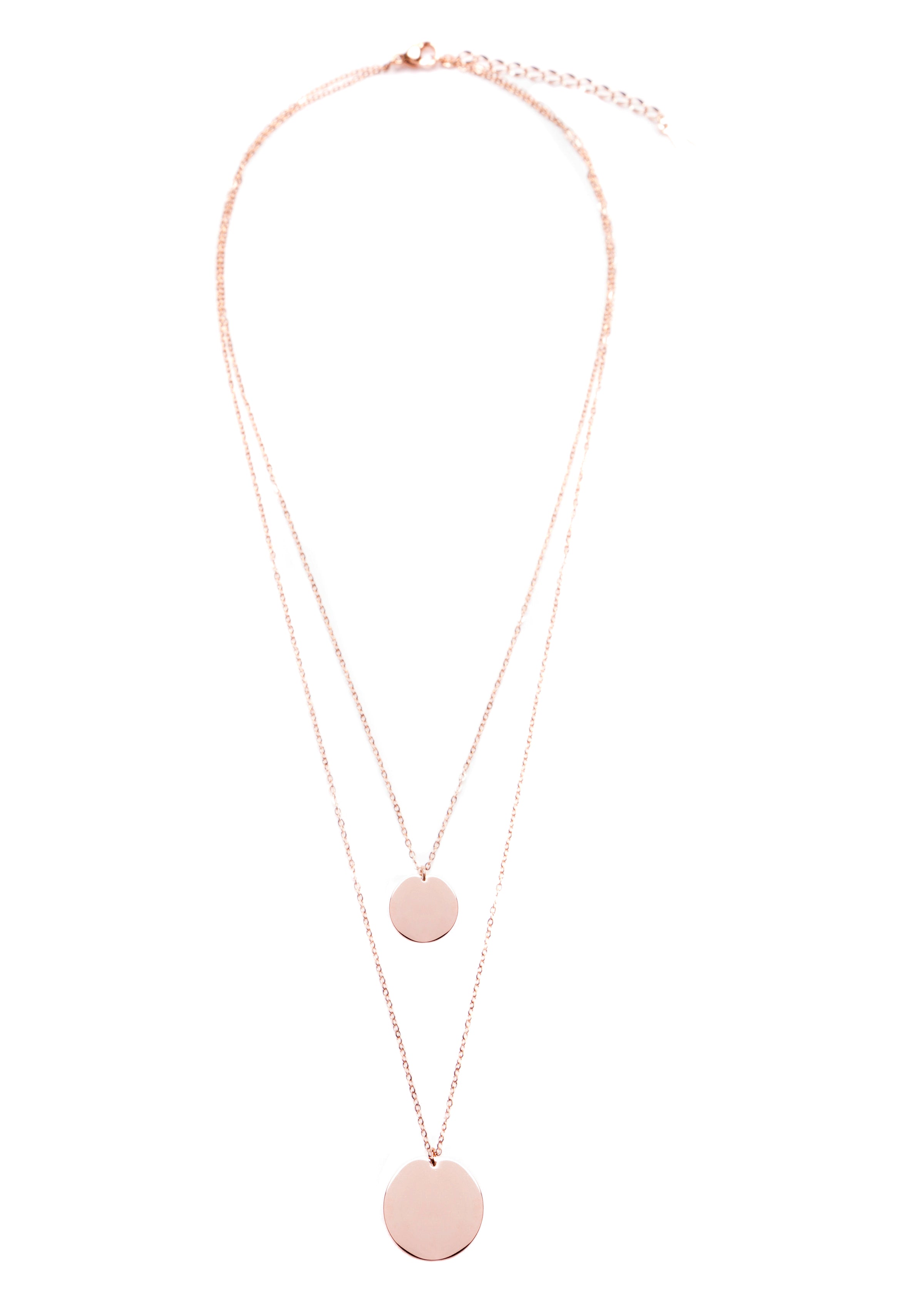 Collier Multirangs Cercles Or Rose