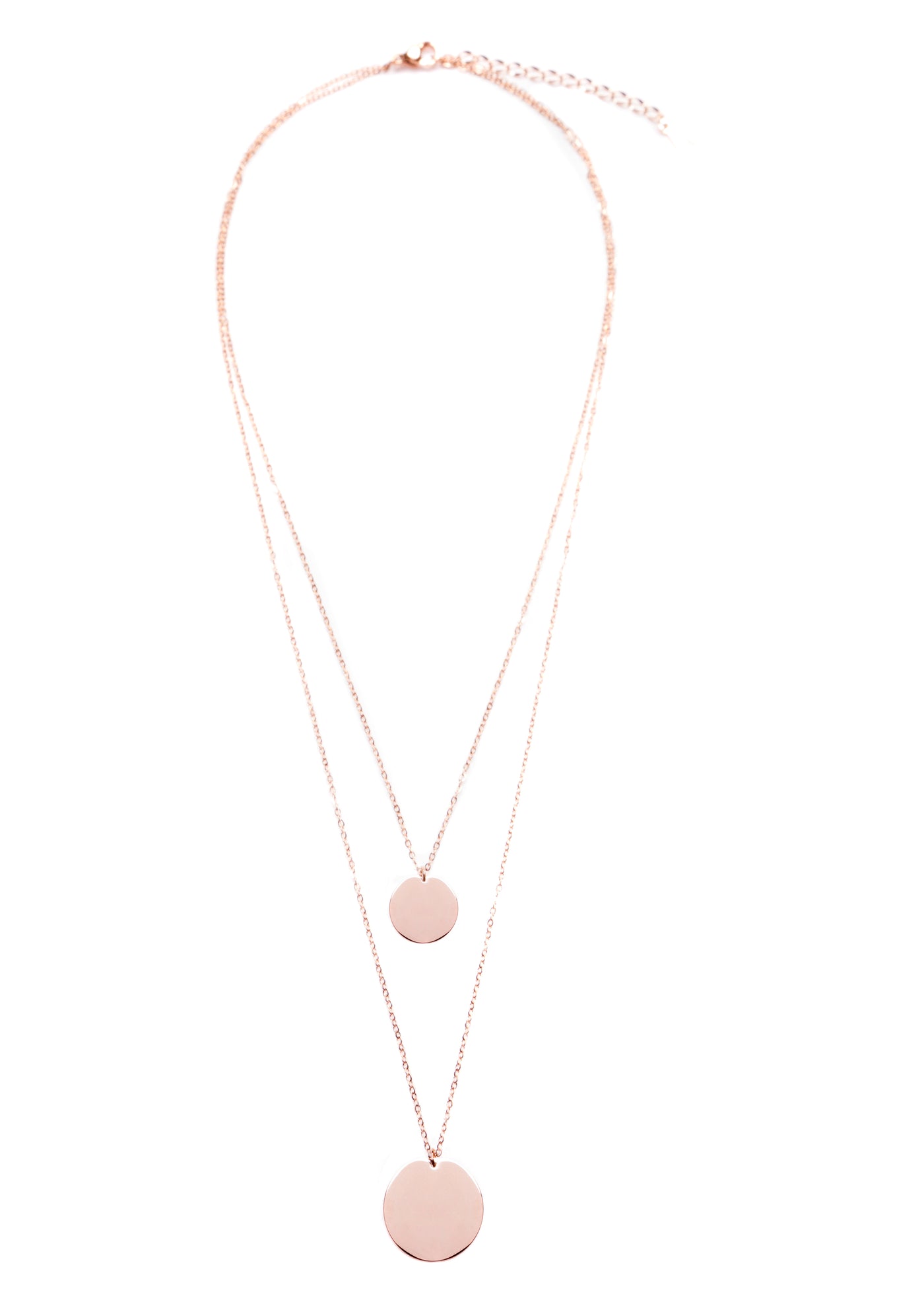 Collier Multirangs Cercles Or Rose