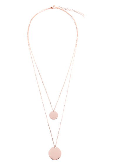 Collier Multirangs Cercles Or Rose