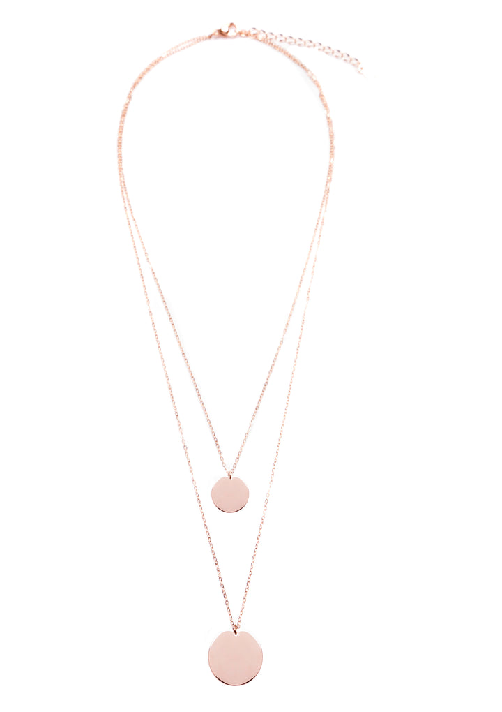 Collar a Capas Círculo en Oro Rosa
