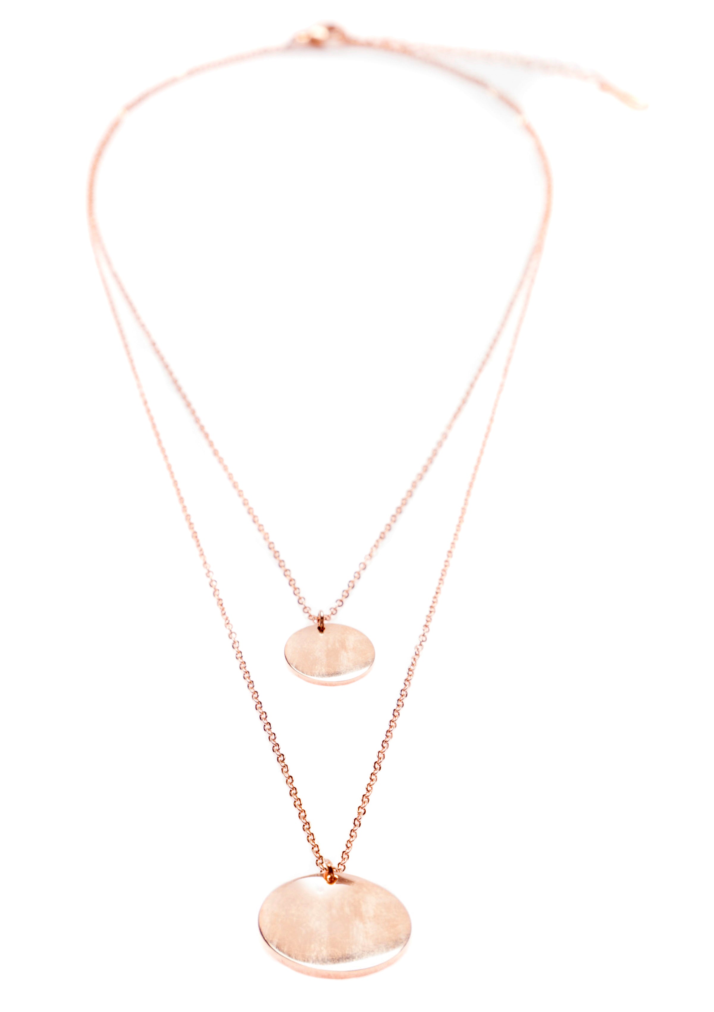 Collier Multirangs Cercles Or Rose