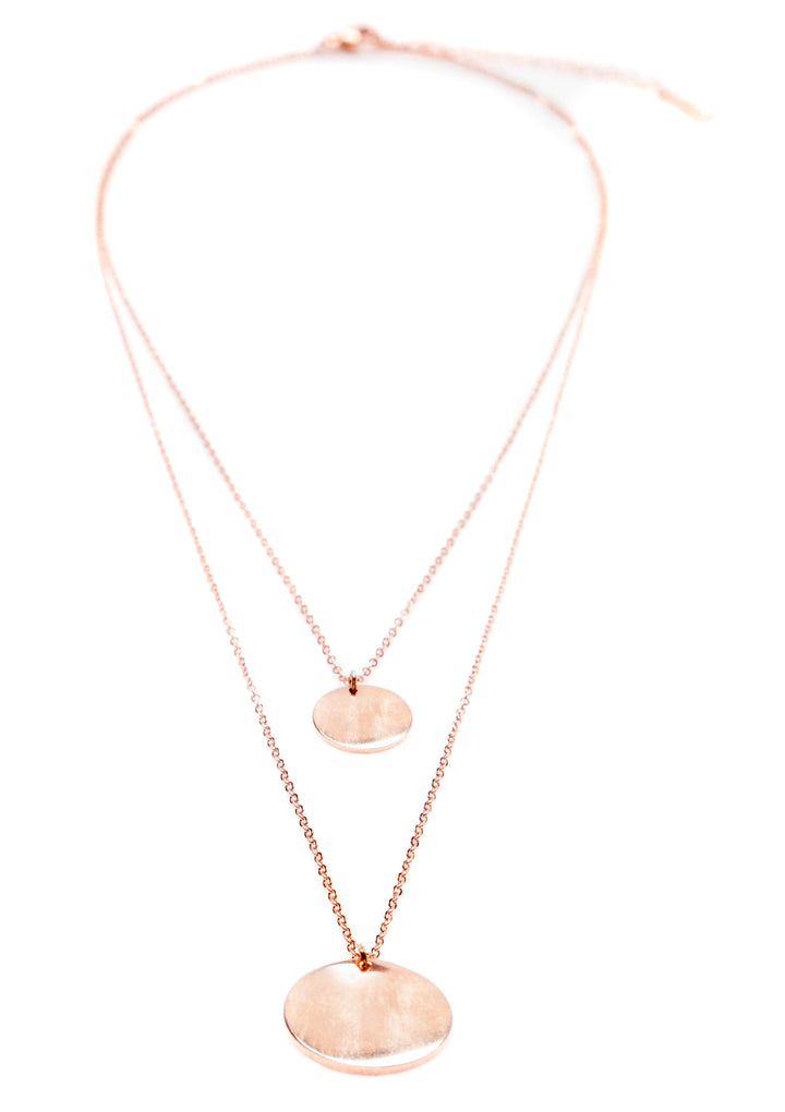 Collar a Capas Círculo en Oro Rosa