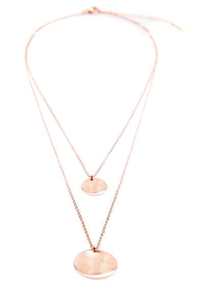 Collier Multirangs Cercles Or Rose