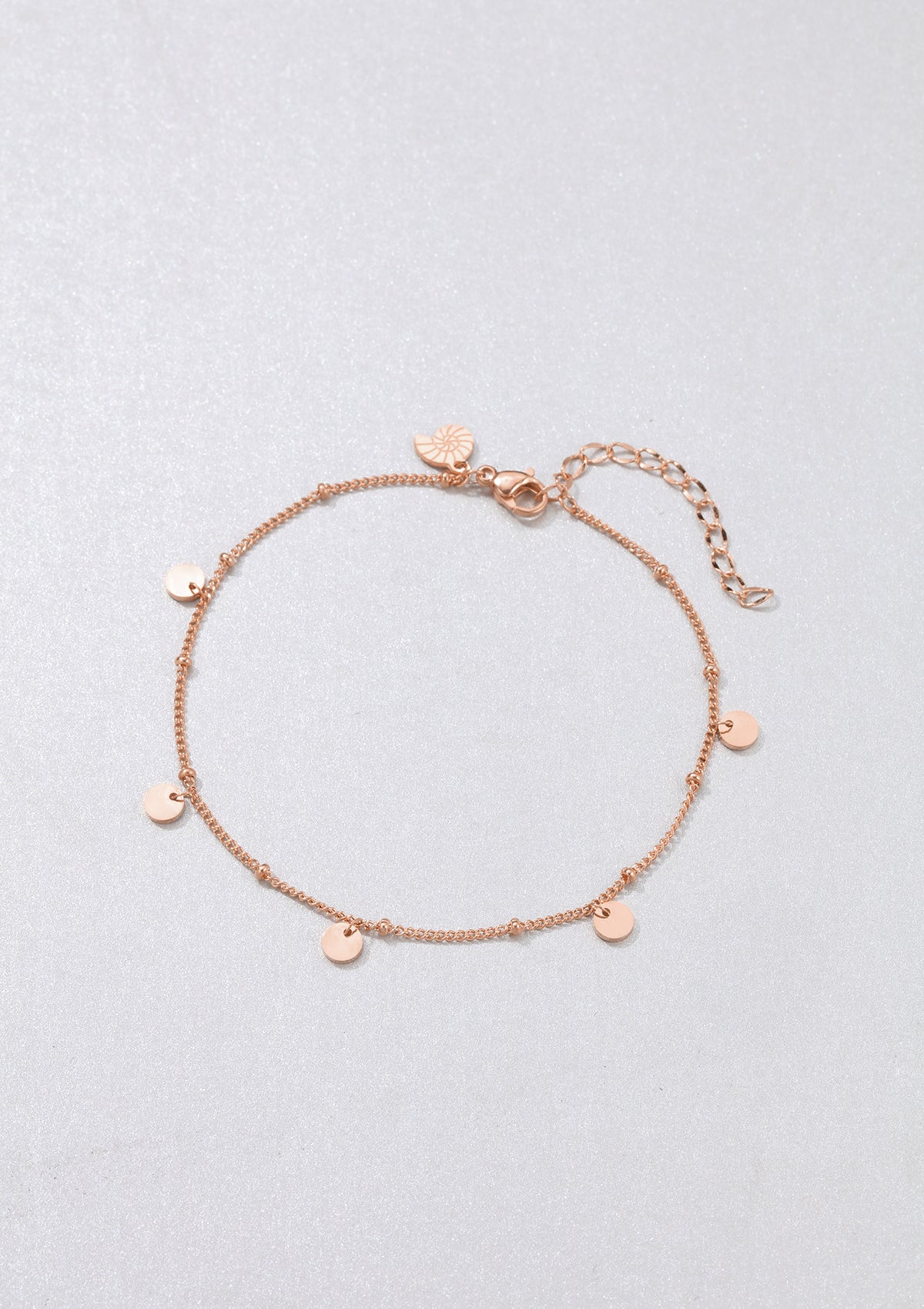 Circles Bobble Chain Anklet Rose Gold