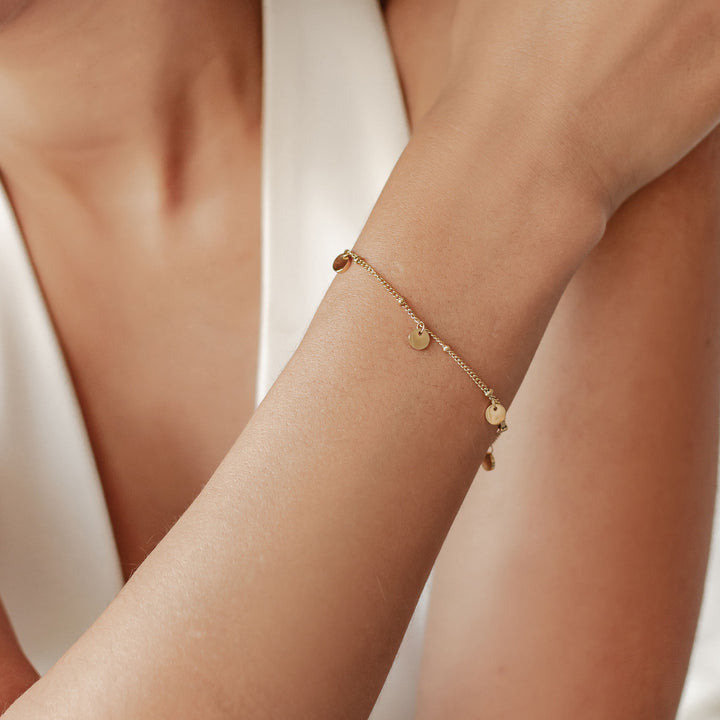 Circles Bobble Chain Bracelet Gold