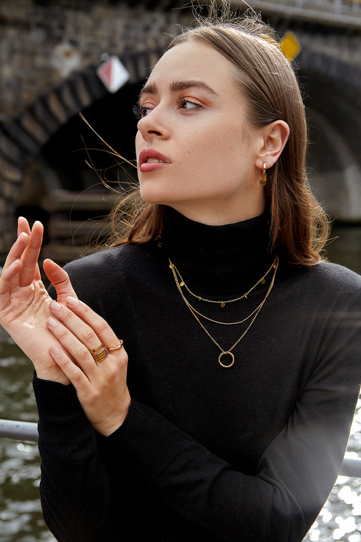 Cercles Bobble Chaîne Collier en Or