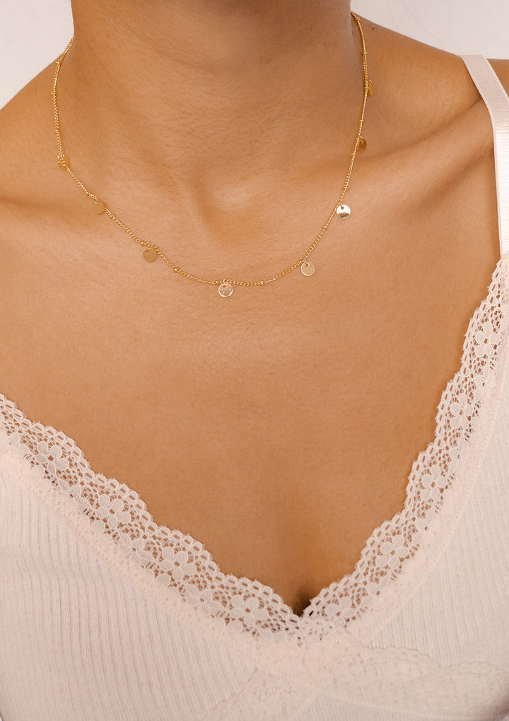 Cercles Bobble Chaîne Collier en Or