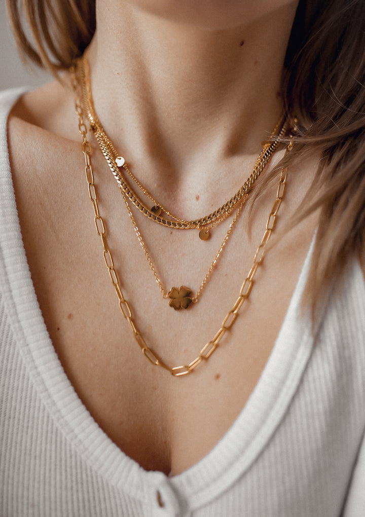 Cercles Bobble Chaîne Collier en Or