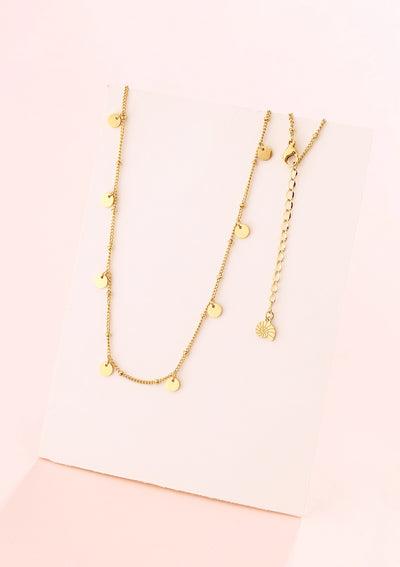 Circles Bobble Chain Necklace Gold